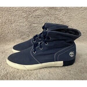 Timberland Roll Top Chukka Boots Shoes Sneakers Navy Blue White Men's Size 9.5